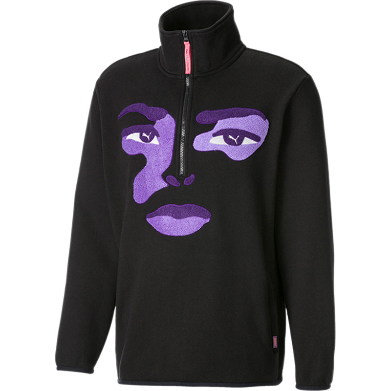 Puma/彪马正品男款Logo字母毛巾绣立领拉链休闲卫衣530404-01