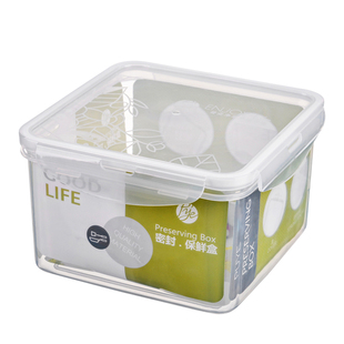 普业2550ml大号正方形冰箱保鲜盒大容量谷物收纳盒密封盒泡菜盒