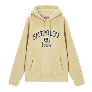 SMITHPOLOV斯密特保罗新款连帽加绒摇粒绒重磅卫衣男冬季印花上衣