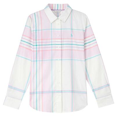 Hazzys长袖格纹衬衫上衣