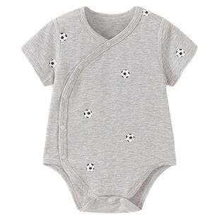 babylove婴儿包屁衣夏季薄款莫代尔棉短袖三角哈衣爬服宝宝睡衣