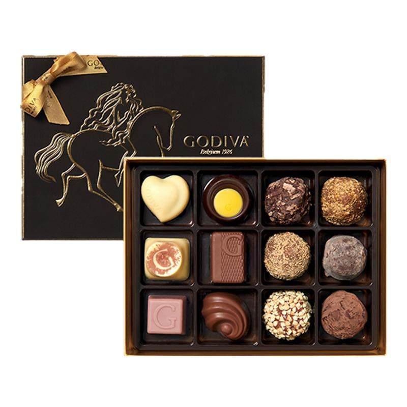 GODIVA歌帝梵双享黑巧克力礼盒生日礼物零食巧克力原产国比利时