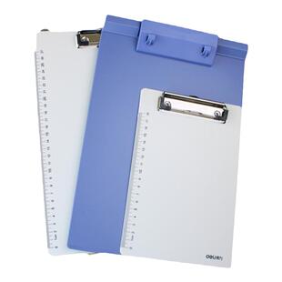 得力板夹A4/A5书写木质塑料点菜单夹板硬写字垫板大夹板挂孔学生用平夹考试书板夹子强力文件资料夹办公用品