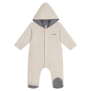 【2025秋冬】Petitbateau小帆船新生儿加厚包脚连体衣A0CG4