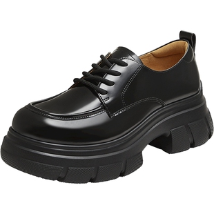 天美意厚底增高复古乐福小皮鞋女牛津鞋单鞋2025秋季新款CFR20CM5