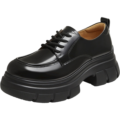 天美意2025秋新款商场同款厚底百搭系带纯色女牛津鞋CFR20CM5