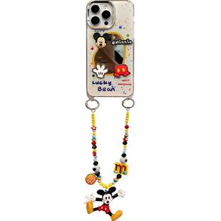 lizardhill 韩系镜面适用苹果16手机壳17pro新款iphone15promax女14pro斜挎可背带挂绳13零钱包背包式