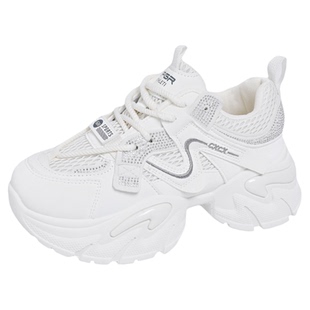 英伦风时尚老爹鞋女34码2026春季新款百搭小白鞋厚底增高运动鞋女