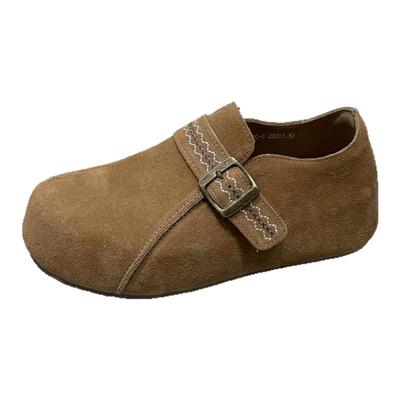 复古百搭一脚蹬软底内增高勃肯鞋