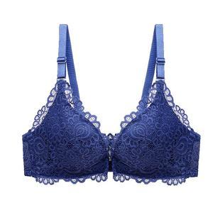 前扣蕾丝内衣女薄款小胸加厚聚拢收副乳套装无钢圈防下垂大码文胸