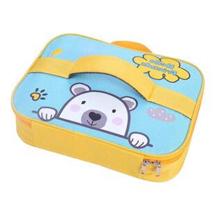 保温平放包饭盒午餐便当袋手提小学生防水手拎带拉链大容量餐盘包