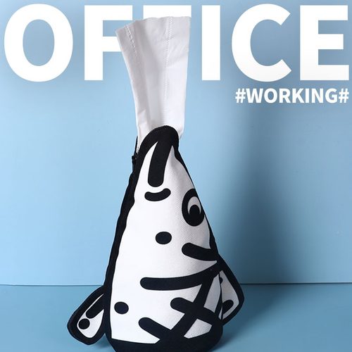 艺术鸭 认真上班摸鱼纸巾盒创意卷纸盒桌面纸巾包卷纸筒w