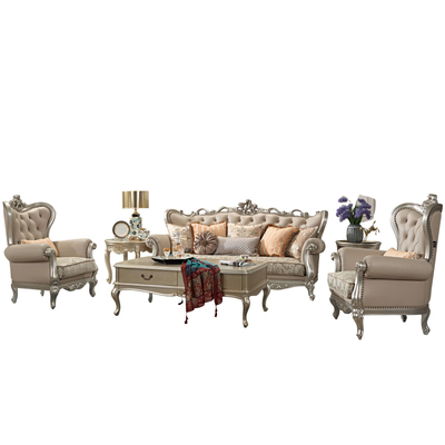 美式头层牛皮简欧整装布艺沙发