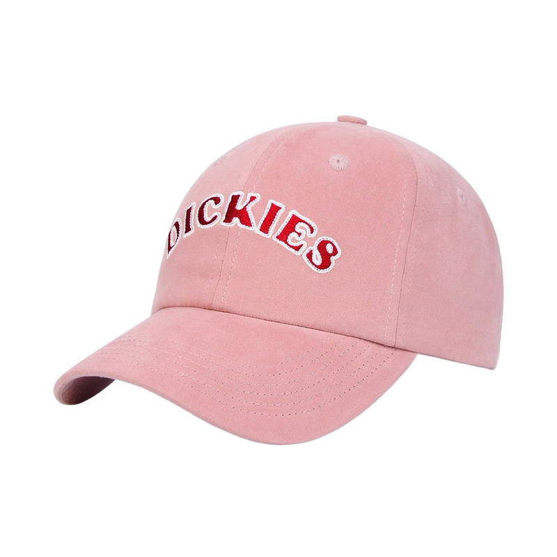 Dickies粉色棒球帽女透气防滑耐磨字母刺绣鸭舌帽男显脸小遮阳帽