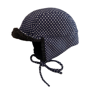 韩国东大门双面戴波点羊羔毛绒雷锋帽女冬季加厚保暖护耳飞行帽子