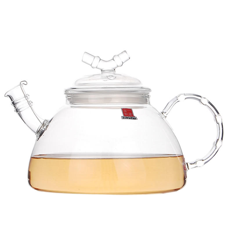 一屋窑高硼硅耐热玻璃神逸竹节花草茶养生明火煮茶壶FH-014J900ML