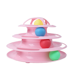 猫咪玩具四层游乐盘逗猫神器猫咪自嗨宠物用品小猫幼猫玩具逗猫棒