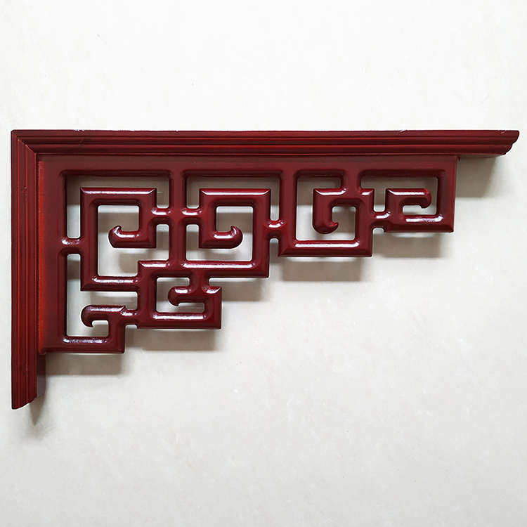 东阳木雕实木花格角花背景墙吊顶门楣垭口装饰中式仿古枪角梁托