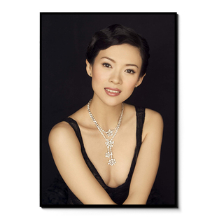 章子怡 明星海报咖啡厅书房KTV酒吧装饰画贴画相框有框画墙画墙画