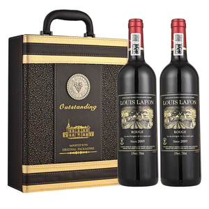 红酒路易拉菲LOUISLAFON侯爵山谷进口干红葡萄酒750ml*2瓶礼盒装