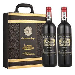 红酒路易拉菲LOUISLAFON侯爵山谷进口干红葡萄酒750ml*2瓶礼盒装