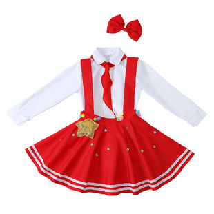 元旦晚会小学生爱国朗诵红歌大合唱演出服装儿童舞蹈表演服男女童