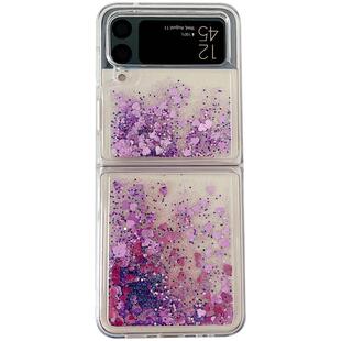 适用三星Z FLIP4手机壳Galaxy Z Flip3 SM-F7110液体流沙Z FLIP5保护套ZFLIP7 FE防摔卡通ZFLIP6硅胶情侣女款