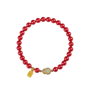 2026马年本命年护身朱砂手链女原矿紫金砂红运玉葫芦吉祥手串礼物