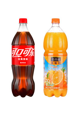 可口可乐1.25L+果粒橙1.25L组合大包装饮料聚餐饮品正品包装包邮m