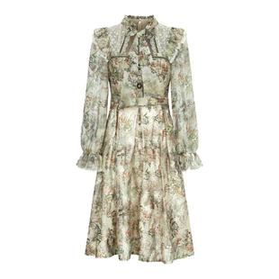 LULUALWAYS我爱露露25秋季新款法式复古浪漫温柔原创提花连衣裙女