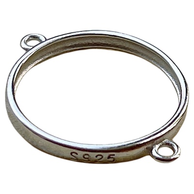 925银双耳圆珠银箍珍珠玉石镶嵌