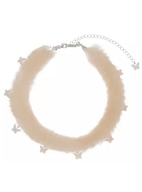 STUGAZI毛绒可拆卸拂蕊蝴蝶项链