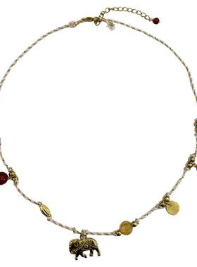 minicyber天然红宝石项链日韩风