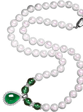 送妈妈送长辈-水滴玉髓珍珠项链