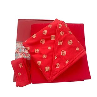喵爸喵妈原创定制宝宝包被红色婴儿被纯棉新生儿抱被被子百福被