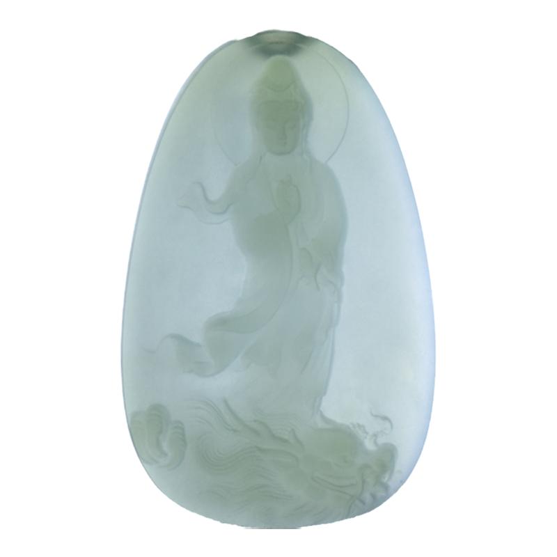 昆玉谣和田玉观音玉观音玉坠吊坠挂件项链坠子乘龙观音男