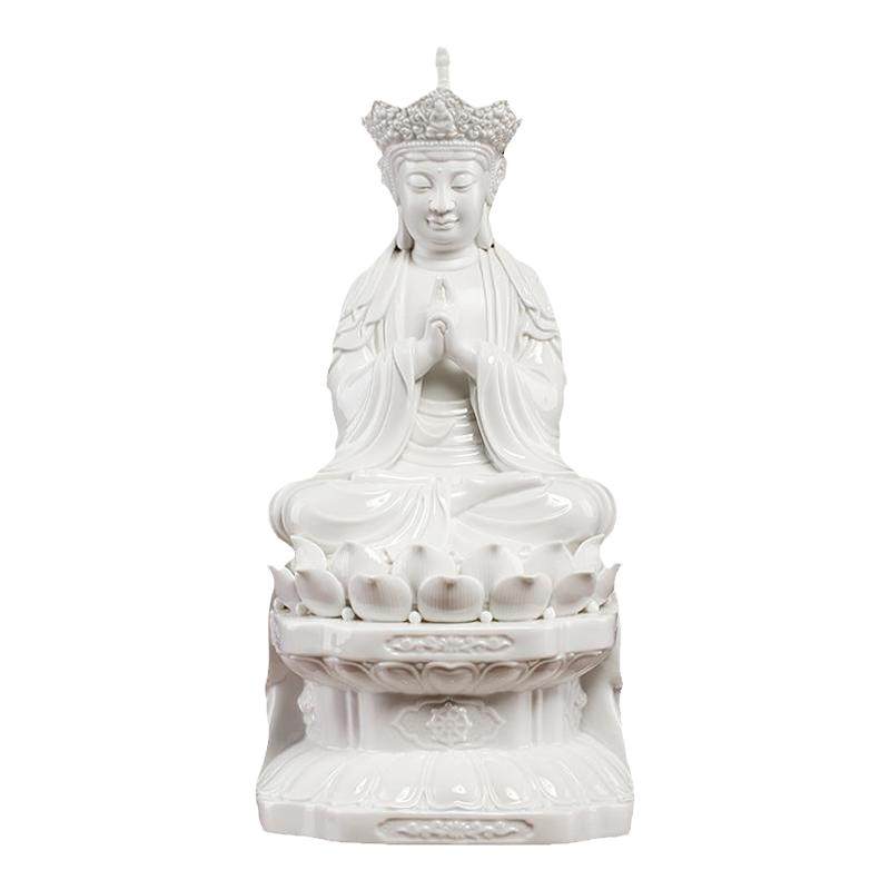 戴玉堂陶瓷摆件大日如来毗卢遮那佛华严三圣神像文殊普贤菩萨佛像