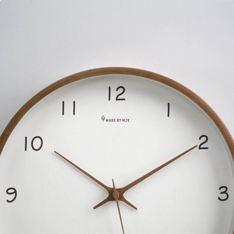 MJK挂钟钟表客厅时钟实木现代简约静音壁钟家用创意个性轻奢挂墙