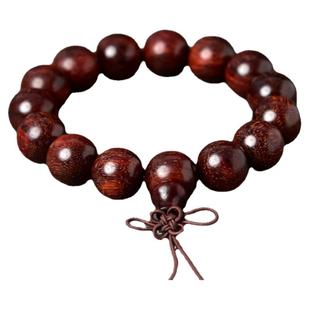 小叶紫檀手串女男印度盘文玩念佛珠散珠子檀香金星檀木和田玉手链