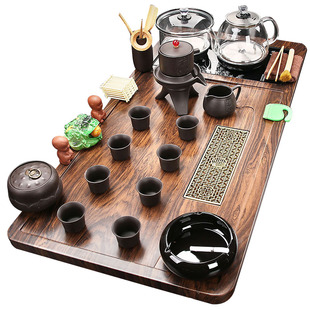 家用全自动茶盘烧水壶一体茶具套装喝茶台整套办公室轻奢2024新款