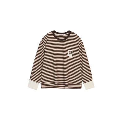 UGIZ2025年冬季新品商场同款韩版圆领条纹拼接长袖T恤女UDTJ831