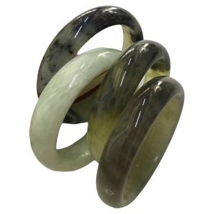 特价包邮纯天然玉石手镯微裂柳裂岫玉手镯 A货水墨柳裂手镯