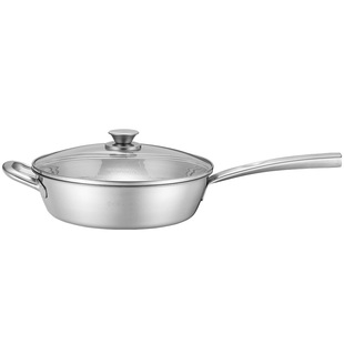 德国欧德罗18/10不锈钢无涂层平底锅煎蛋牛排煎锅燃气电磁炉通用