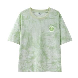 班尼路水绿色扎染短袖t恤女2026年夏季新款宽松半袖打底衫女N