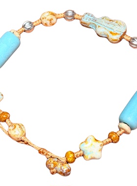 随喜珠珠原创「童趣」捷克珠编制手链黄鸭提琴四叶草可爱小众精致