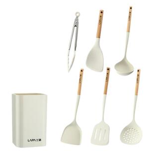 兰派硅胶锅铲炒菜的铲子家用木柄食品级饭勺装汤汤勺食品厨具套装