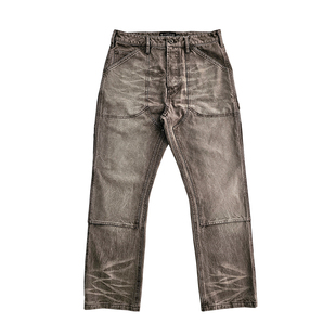 西里布全棉帆布伐木工装裤重磅拔染做旧咔叽复古直筒长裤男非rrl