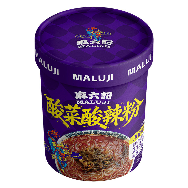 麻六记酸菜酸辣粉鲜湿粉桶装懒人方便冲泡速食粉丝零食夜宵12桶
