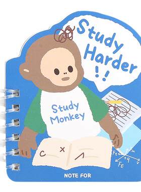 NOTE FOR 异形线圈本《哈喽Monkey》可爱搞怪吗喽学生手帐本便携式随身小号记事本小便签记录备忘录小笔记本