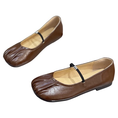 巨软巨舒适复古温柔方头玛丽珍鞋